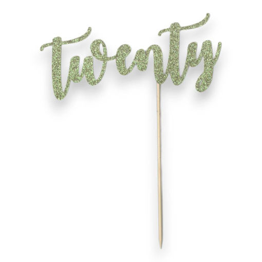 Picture of TWENTY CAKE TOPPER L.GOLD GLITTER